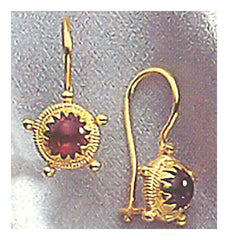 14k Garnet Mariner's Earrings