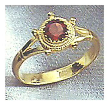 14k Garnet Mariner's Ring