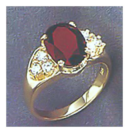 14k Granada Garnet and Diamond Ring