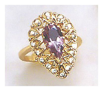 14k Guinevere Amt and Diam Ring (.36ct)