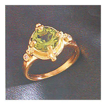 14k La Soleil Peridot and Diamond Ring (.04ct)
