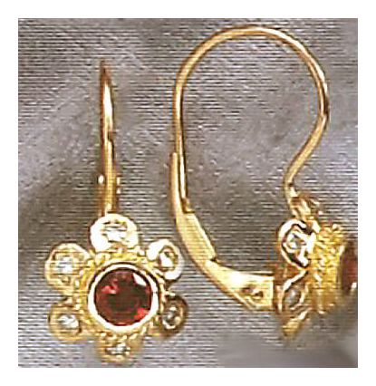 14k Madeleine Garnet and Diamond Earrings (.30ct)