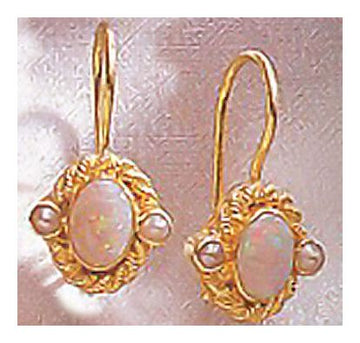 14k Opal Portrait Earrings