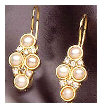 14k Pearl and Diamond Earrings (.40ct)