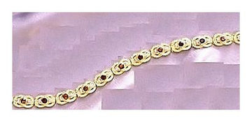 14k Queen Hera Garnet and Diamond Bracelet