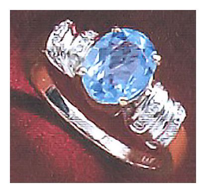 14k Queen of Sheba Blue Topaz and Diamond Ring