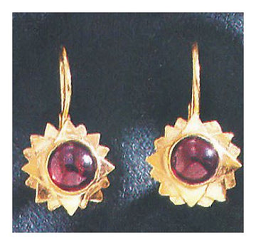 14k Sifnos Garnet Sun Earrings