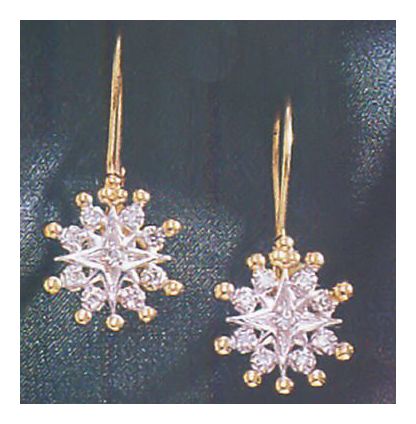 14k Snowflake Diamond Earrings (.19ct)