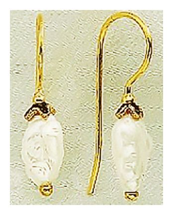 14k Teardrop Cultured Pearl Earrings