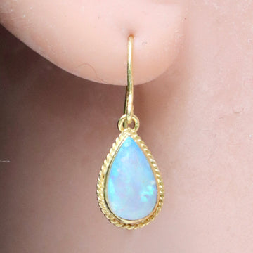 14k Teardrop Opal Earrings