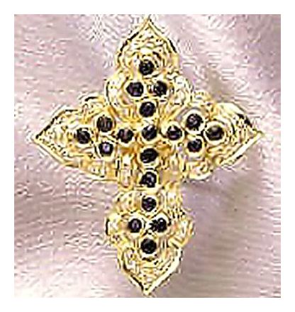 14k Theodora Sapphire and Diamond Cross