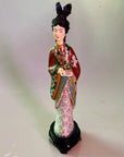 Red Chamber Cloisonne Statue Holding Book