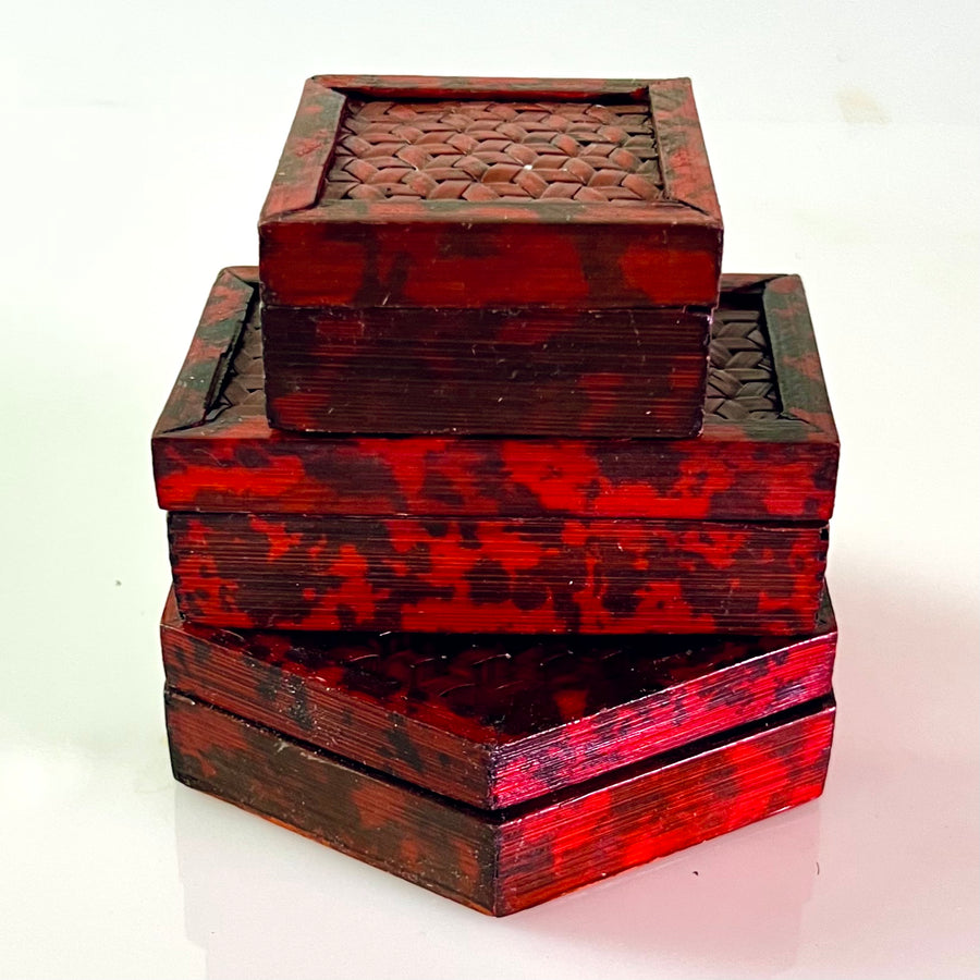 Set of Bamboo Trinket Boxes