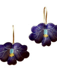 Vintage Shashi Flowering Orchid Earrings, EggPlant color