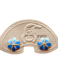 Vintage Shashi Enamel Flower Blue Studs