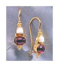 Adelaide Armsworthy Garnet and Pearl Earrings