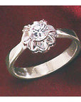American Beauty 14k White Gold and Diamond Rosette Ring