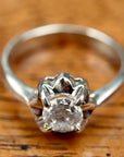American Beauty 14k White Gold and Diamond Rosette Ring