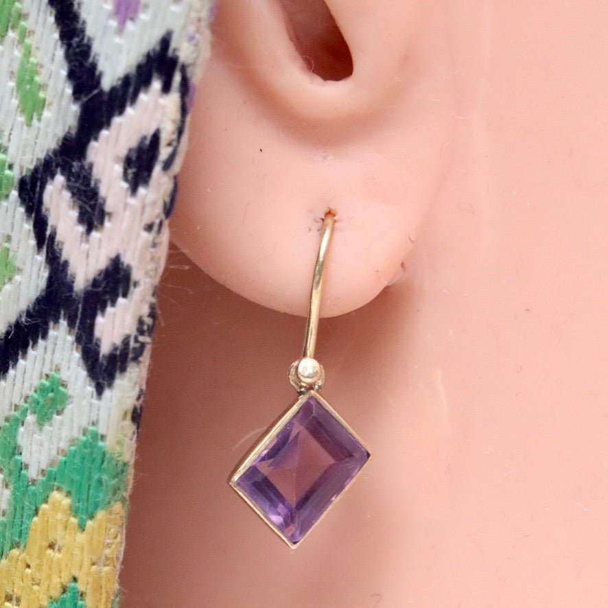Amethyst Art Deco Dangle Earrings