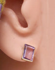 Amethyst Parallelogram Earrings