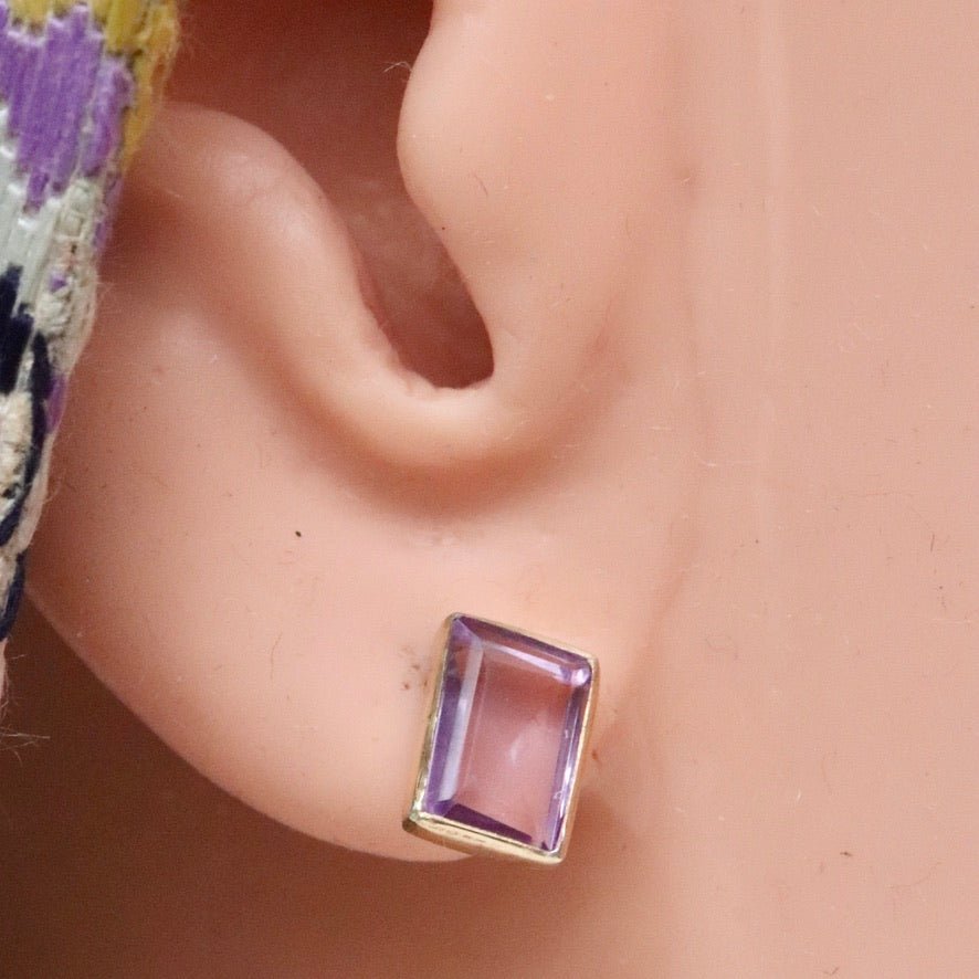 Amethyst Parallelogram Earrings