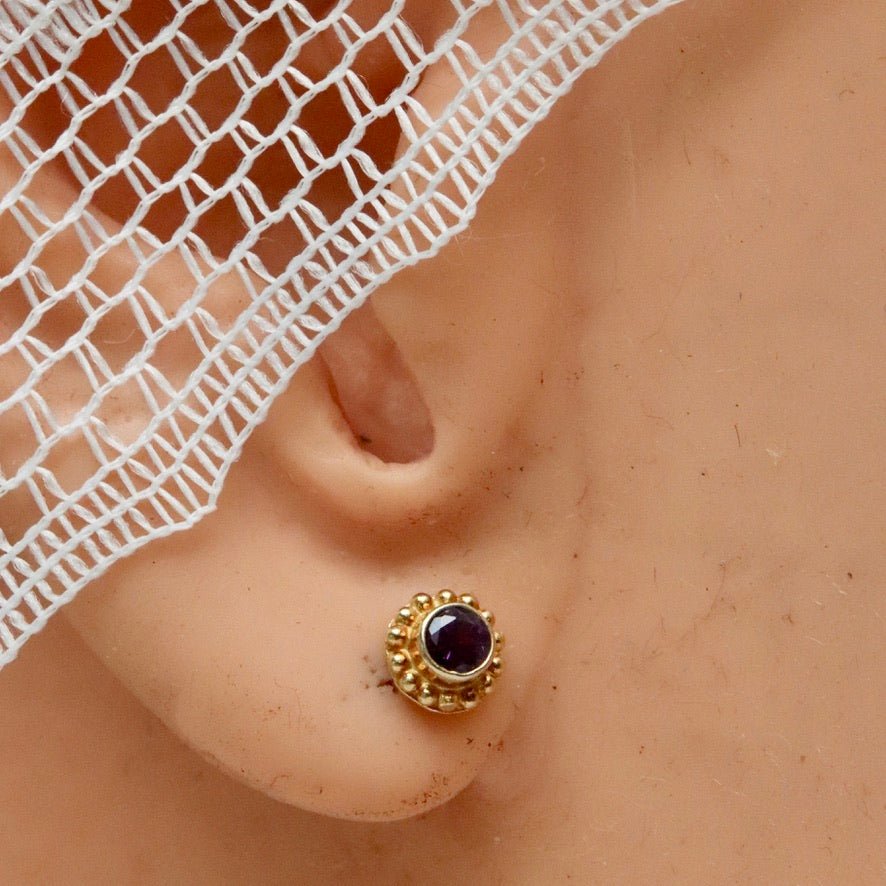Amethyst Simple Stud Earrings
