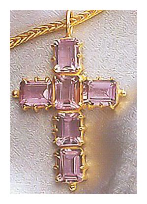 Anglican Amethyst Cross Necklace