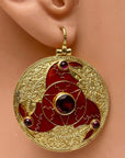 Anglo Saxon Triskelion Garnet Earrings