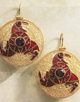 Anglo Saxon Triskelion Garnet Earrings