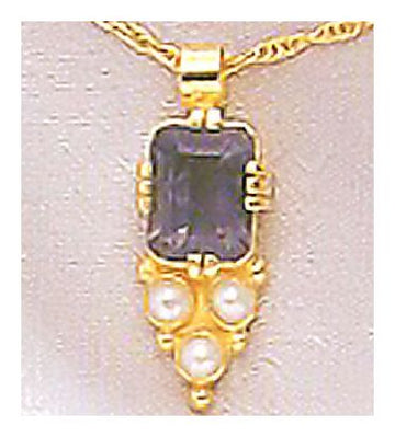 Annabel Lee Iolite and Pearl Necklace
