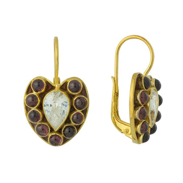 Anne of Cleves Garnet and Cubic Zirconia Earrings