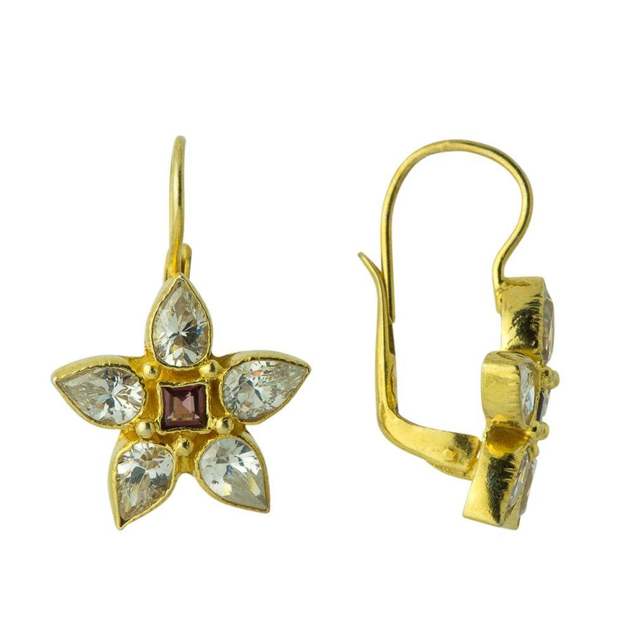 Anne of Gables Cubic Zirconia and Garnet Earrings