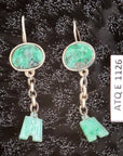 Antique Qing Dynasty Carved Jade Dangle Earrings - 1126