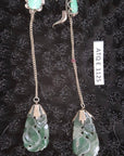 Antique Qing Dynasty Carved Jade Dangle Earrings - 1125
