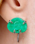 Antique Qing Dynasty Jade Long-Life Earrings
