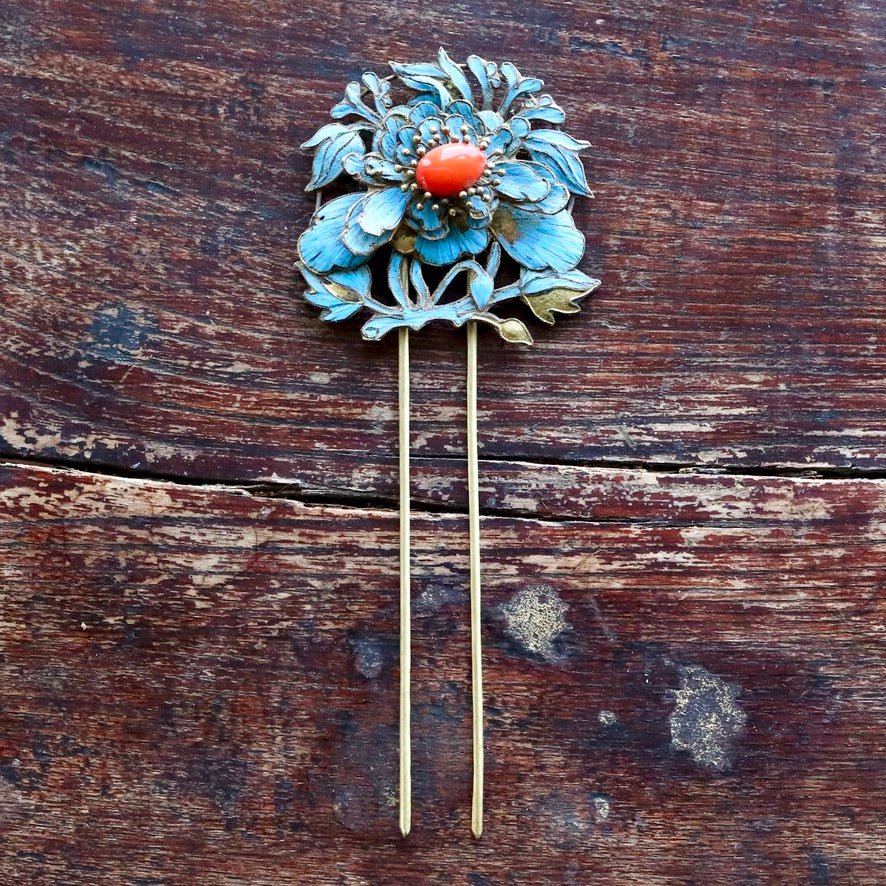Antique Qing Dynasty Tian-Tsui (點翠) Hair Pin - Extra Large - 1022 ...