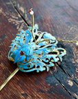 Antique Tian-Tsui (點翠) Hair Pin - Butterfly/Moth - 1015
