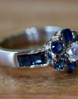 Apollonian 14k White Gold, Sapphire and Diamond Ring