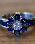 Apollonian 14k White Gold, Sapphire and Diamond Ring