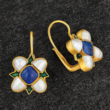 Ariel Lapis Lazuli and Pearl Earrings