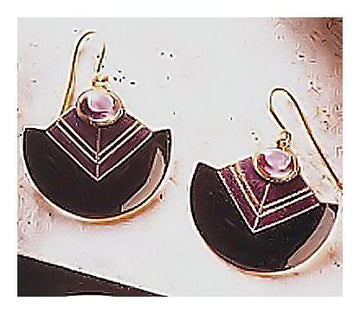 Art Deco Enamel and Amethyst Earrings