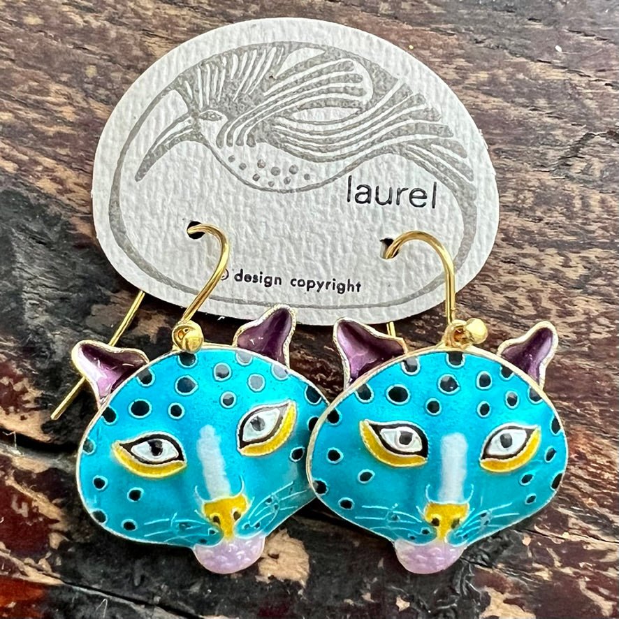 Astley's Ampitheatre Turquoise Panther Earrings