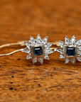 Astral 14k Gold, Sapphire and Diamond Earrings