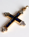 Avignon 14k Gold, Sapphire and Diamond Cross