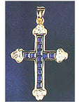 Avignon 14k Gold, Sapphire and Diamond Cross