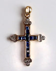 Avignon 14k Gold, Sapphire and Diamond Cross