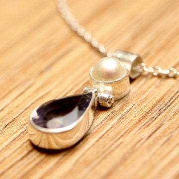 Avonlea Iolite and Pearl Silver Necklace