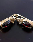 Balmoral Castle 14k Gold, Garnet and Diamond Earrings