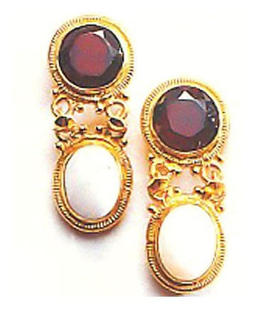 Banbury Garnet and Opal Earrings