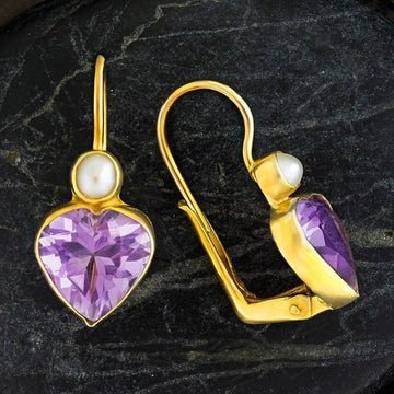 Becky Sharp Amethyst and Pearl Earrings